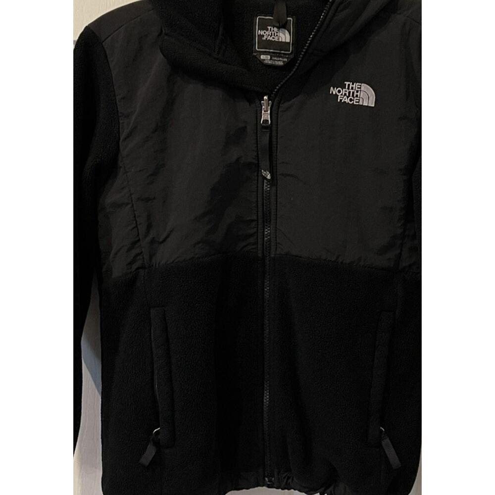 The North Face Girls L Hoodie Fleece Full Zip Jacket Black - Picture 2 of 10